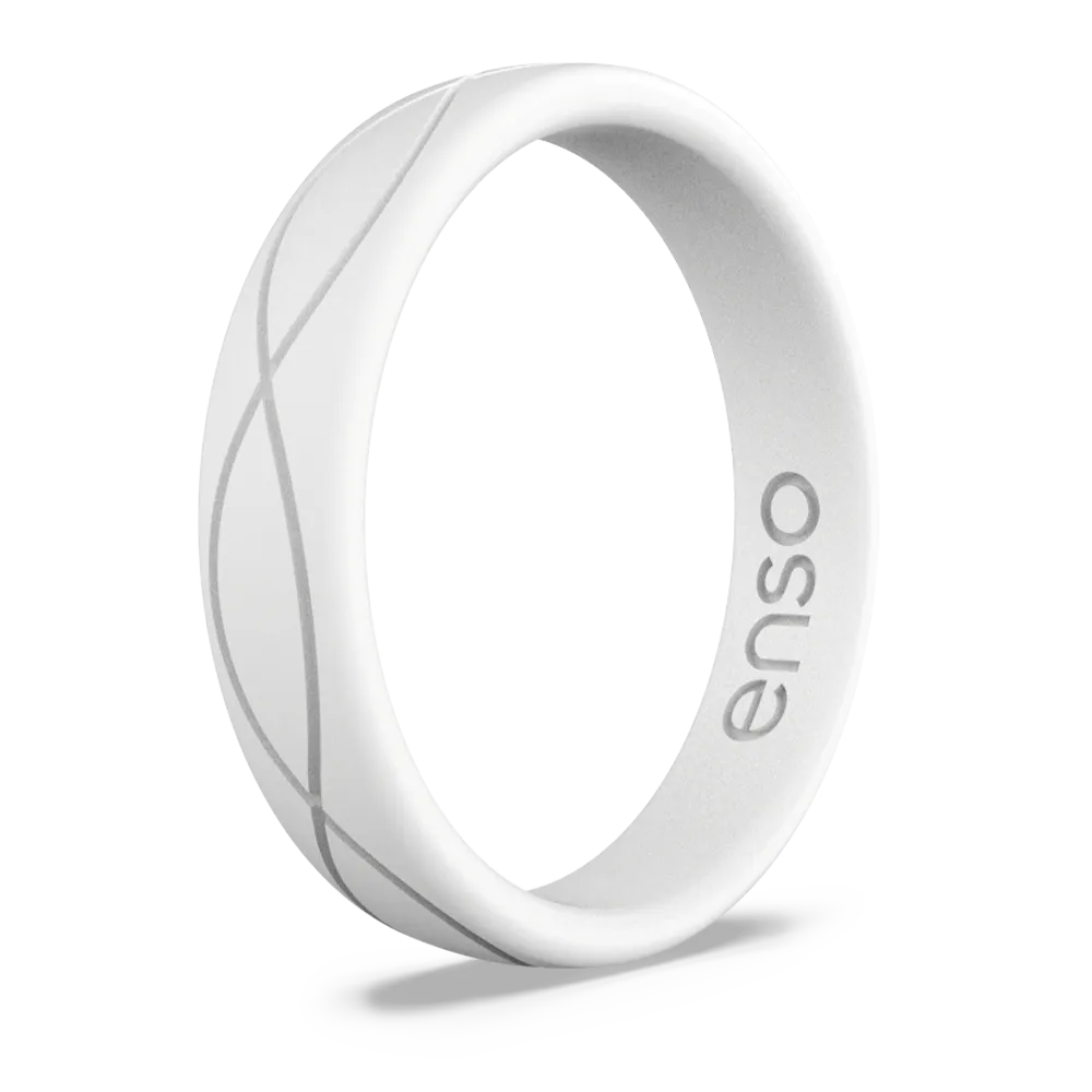 Infinity Thin Silicone Ring - White