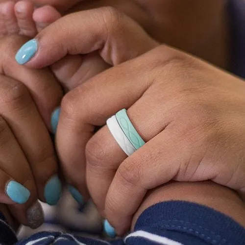 Infinity Thin Silicone Ring - White