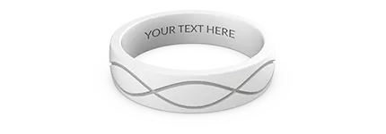 Infinity Thin Silicone Ring - White