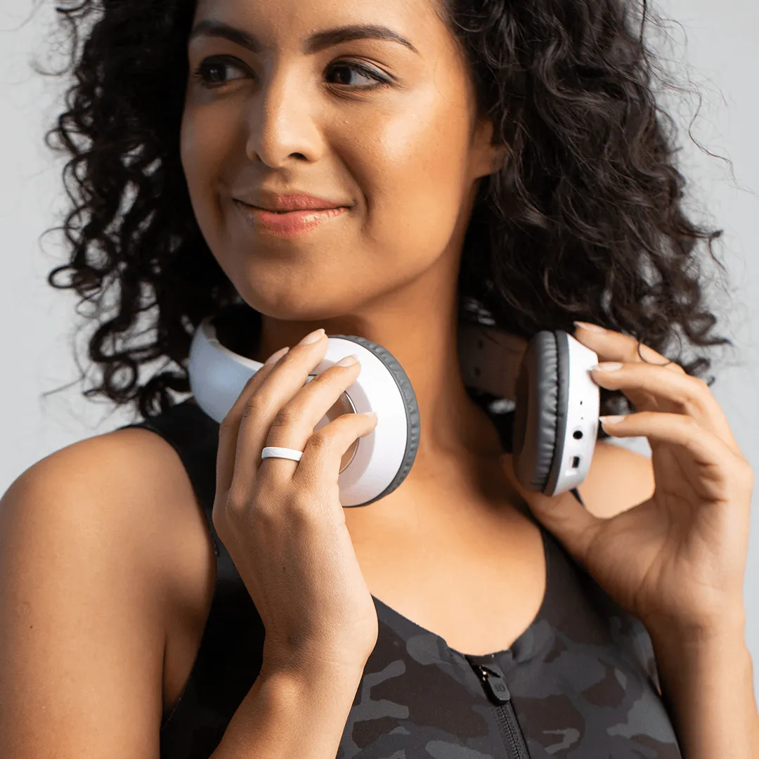 Infinity Thin Silicone Ring - White