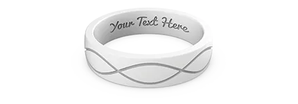 Infinity Thin Silicone Ring - White