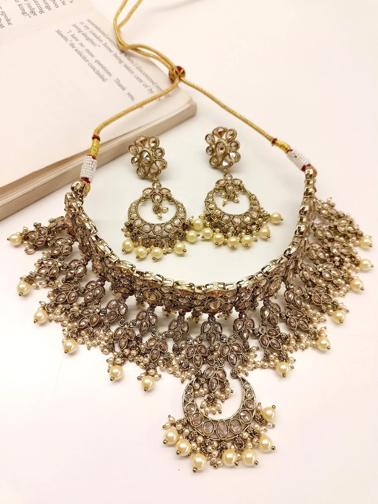 Kishwar Copper Polki Choker Set