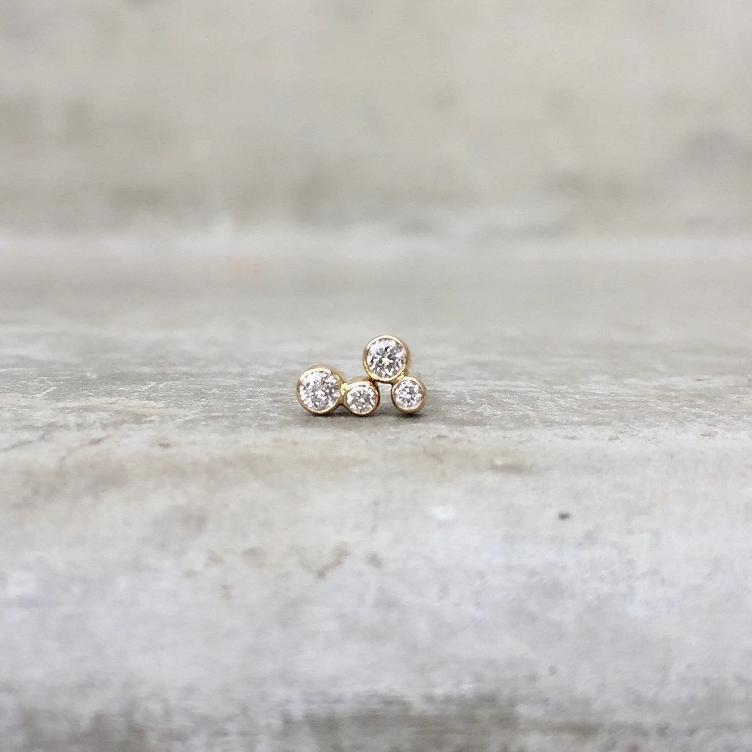 Kissing Diamonds Gold Stud Earrings