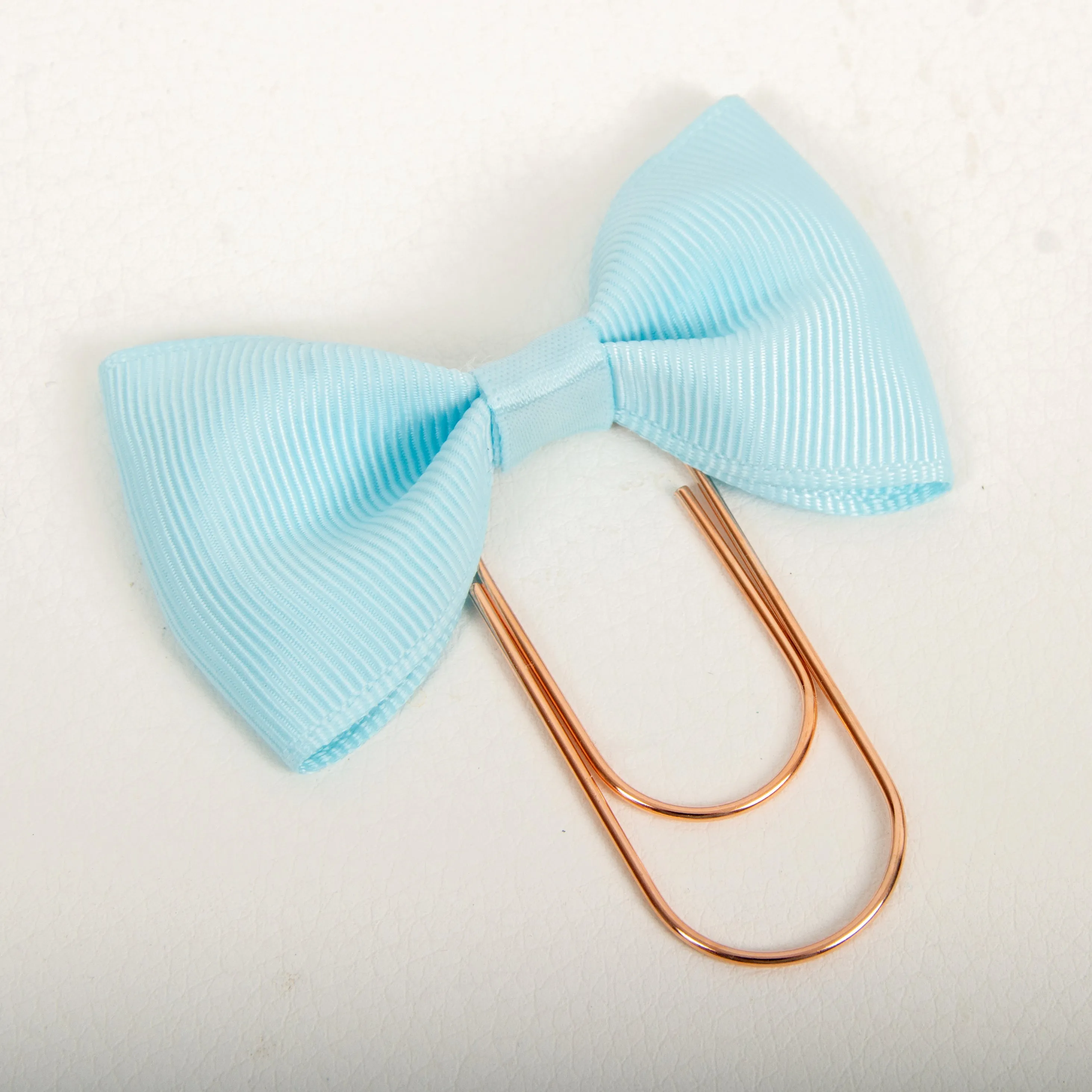 Light Blue Bow Wide Planner Clip - Bookmark in Silver, Gold or Rose Gold