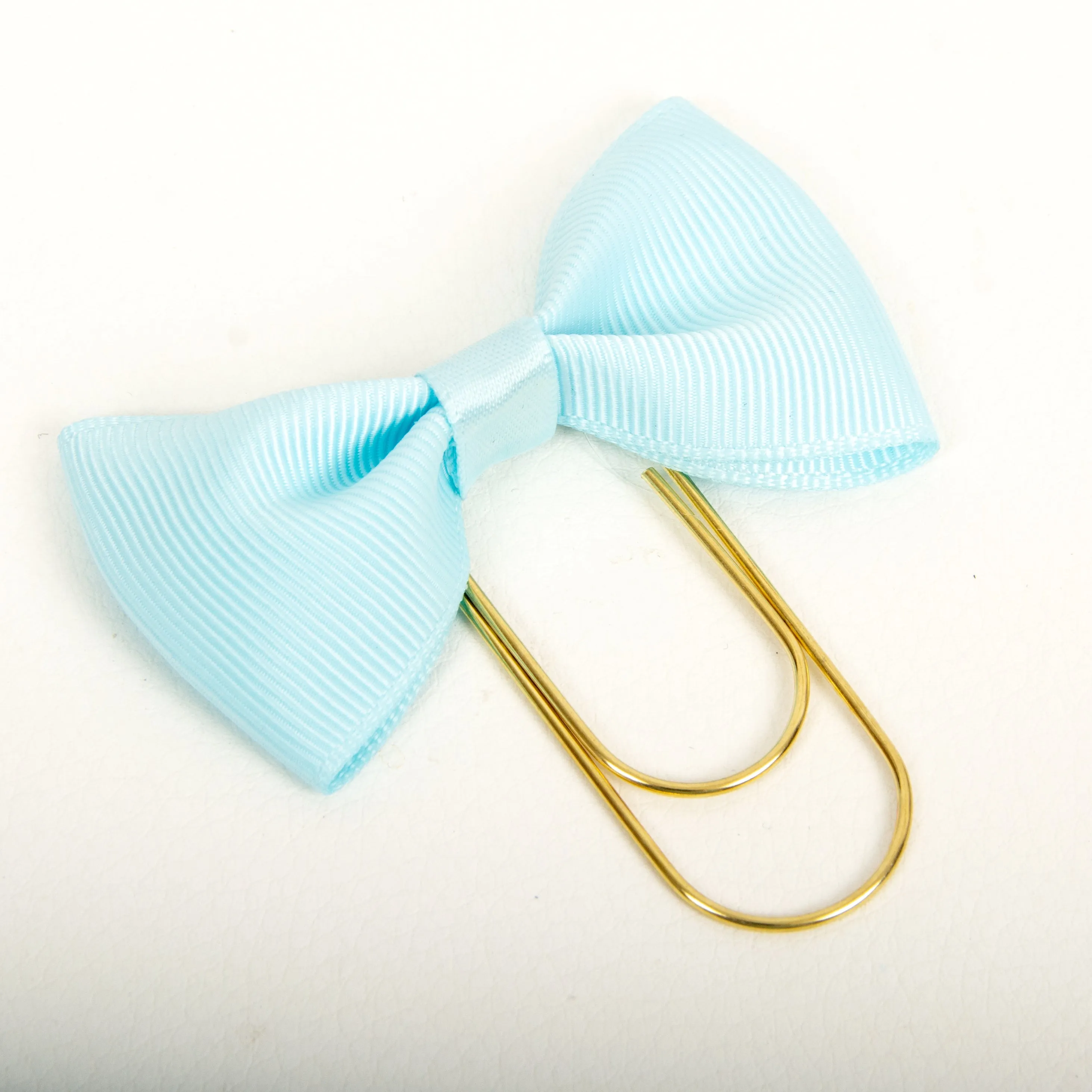 Light Blue Bow Wide Planner Clip - Bookmark in Silver, Gold or Rose Gold