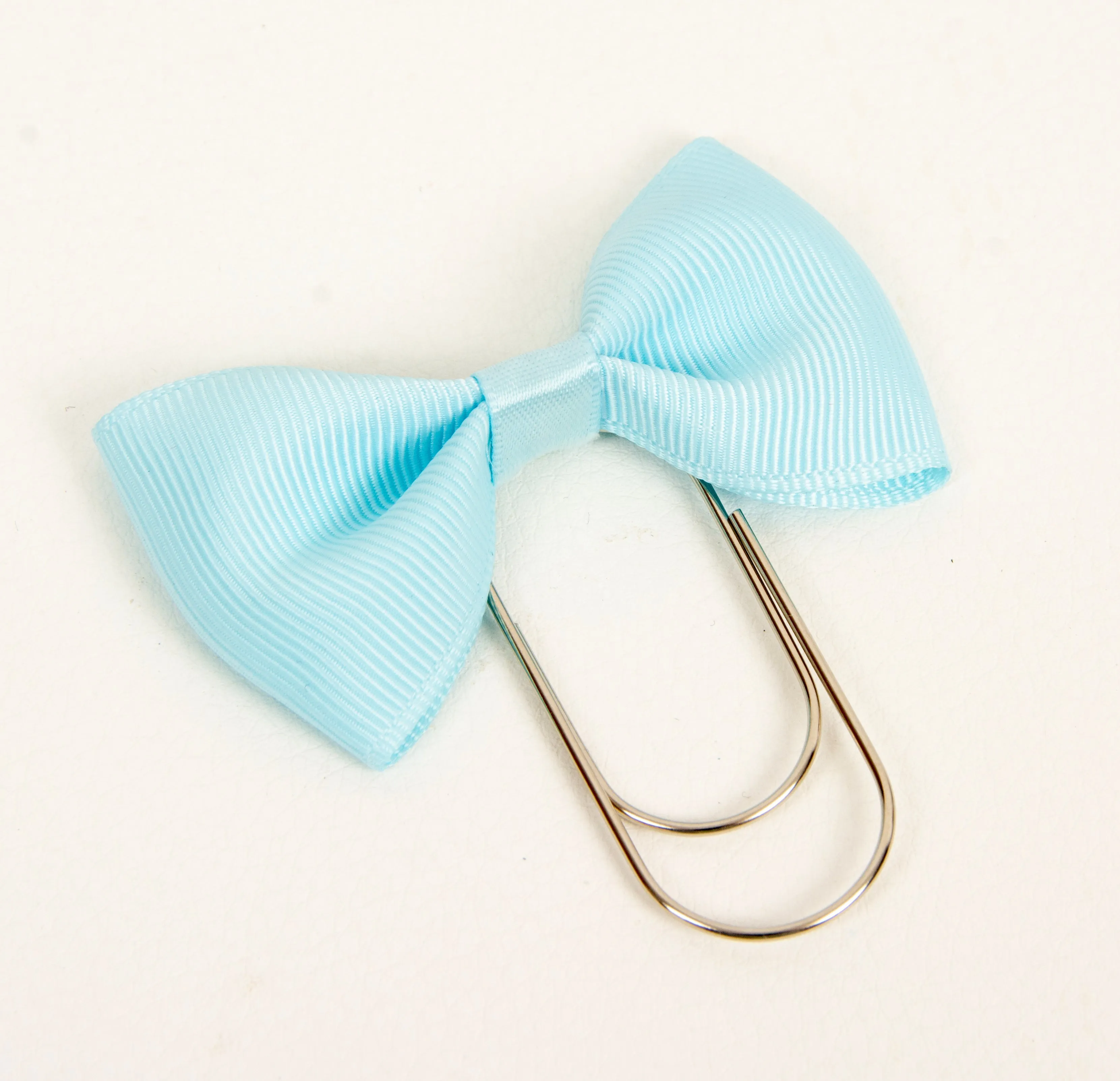Light Blue Bow Wide Planner Clip - Bookmark in Silver, Gold or Rose Gold