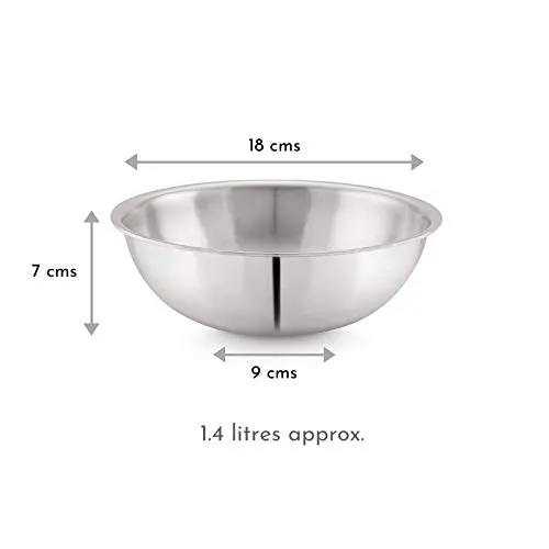 Magnus Stainless Steel Triply Induction Tasla, 180mm, Silver, Steel - Aluminum - Steel TRI PLY Technology, 1.4 Litre