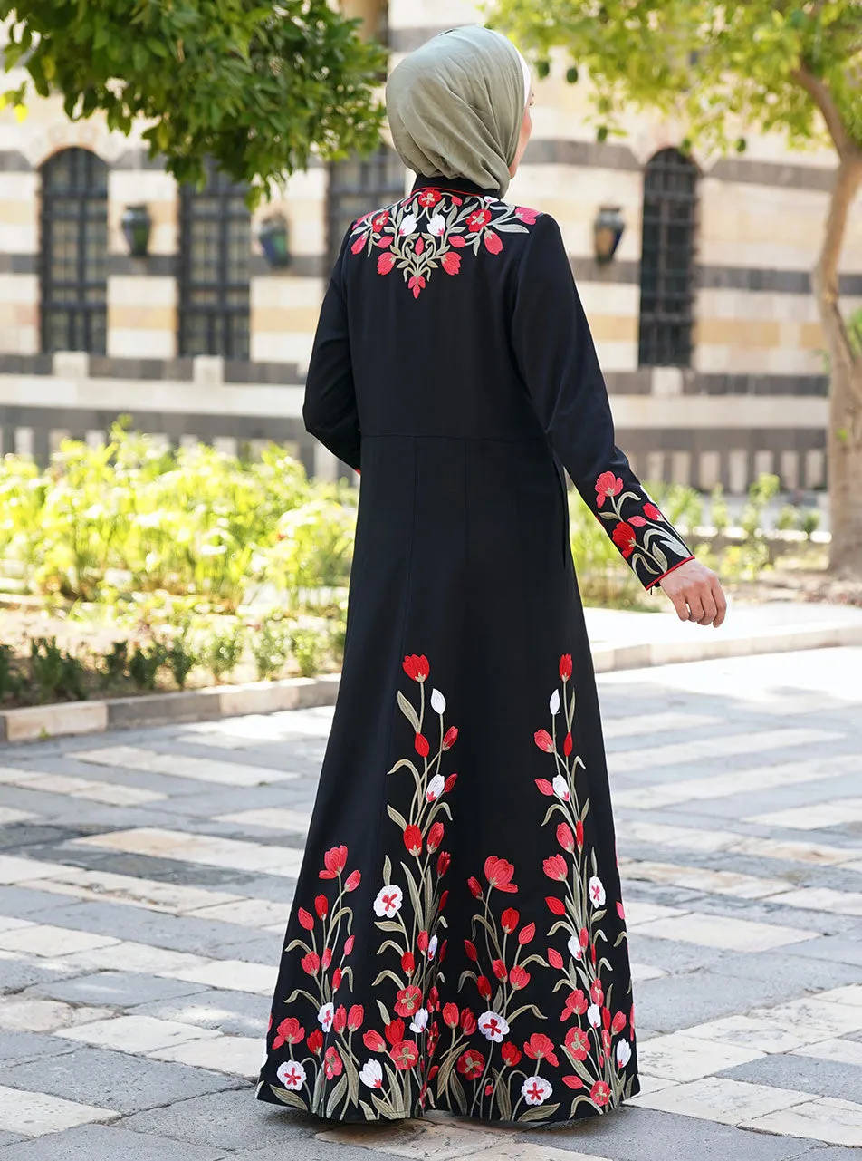 Ma'wa Embroidered Abaya Gown