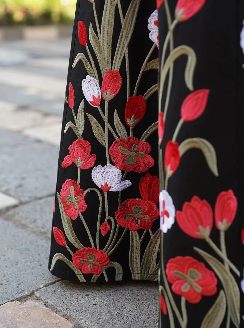 Ma'wa Embroidered Abaya Gown