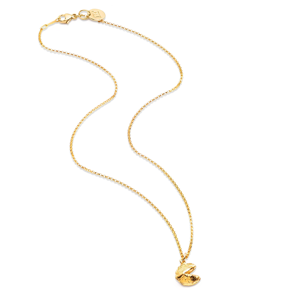 Mini Fortune Cookie Pendant - Gold