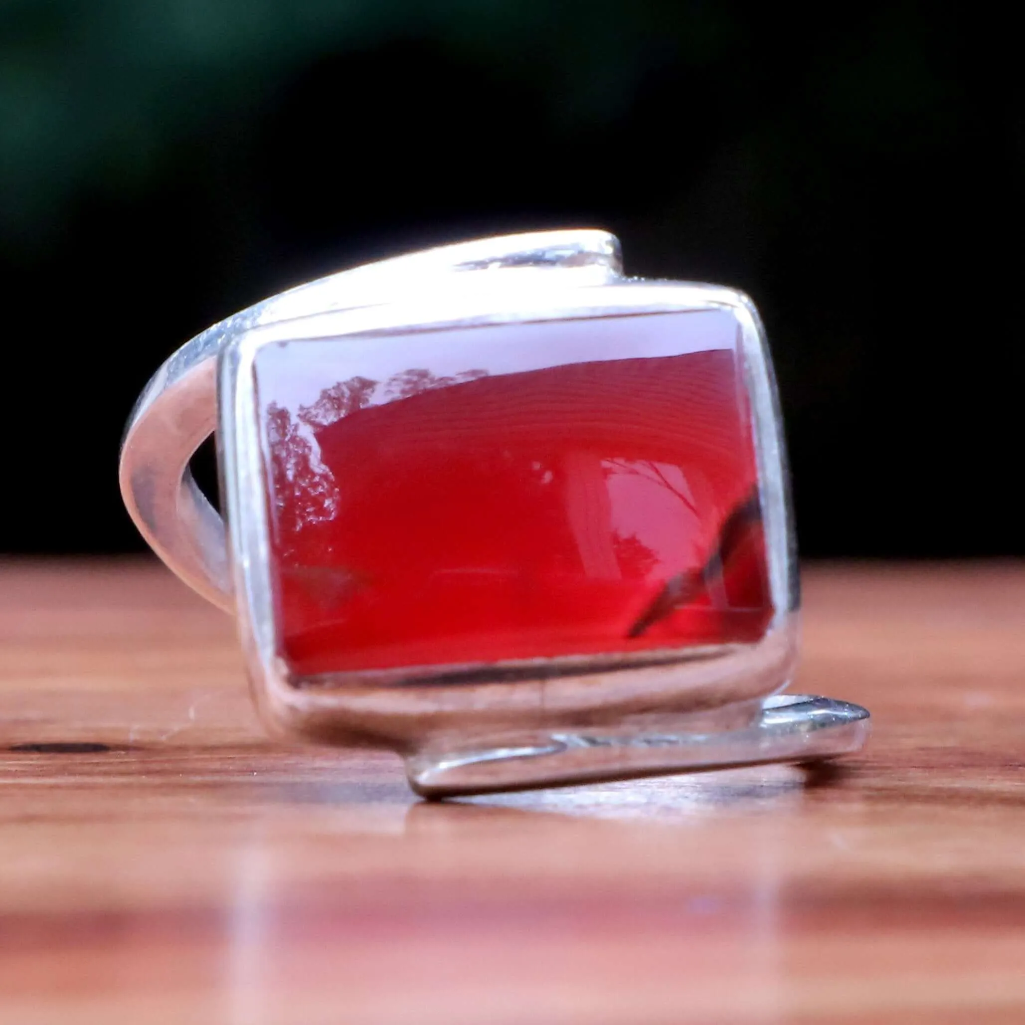 Minimalist Yemeni Aqeeq Sterling Silver Ring
