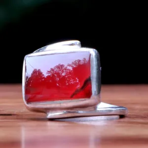 Minimalist Yemeni Aqeeq Sterling Silver Ring