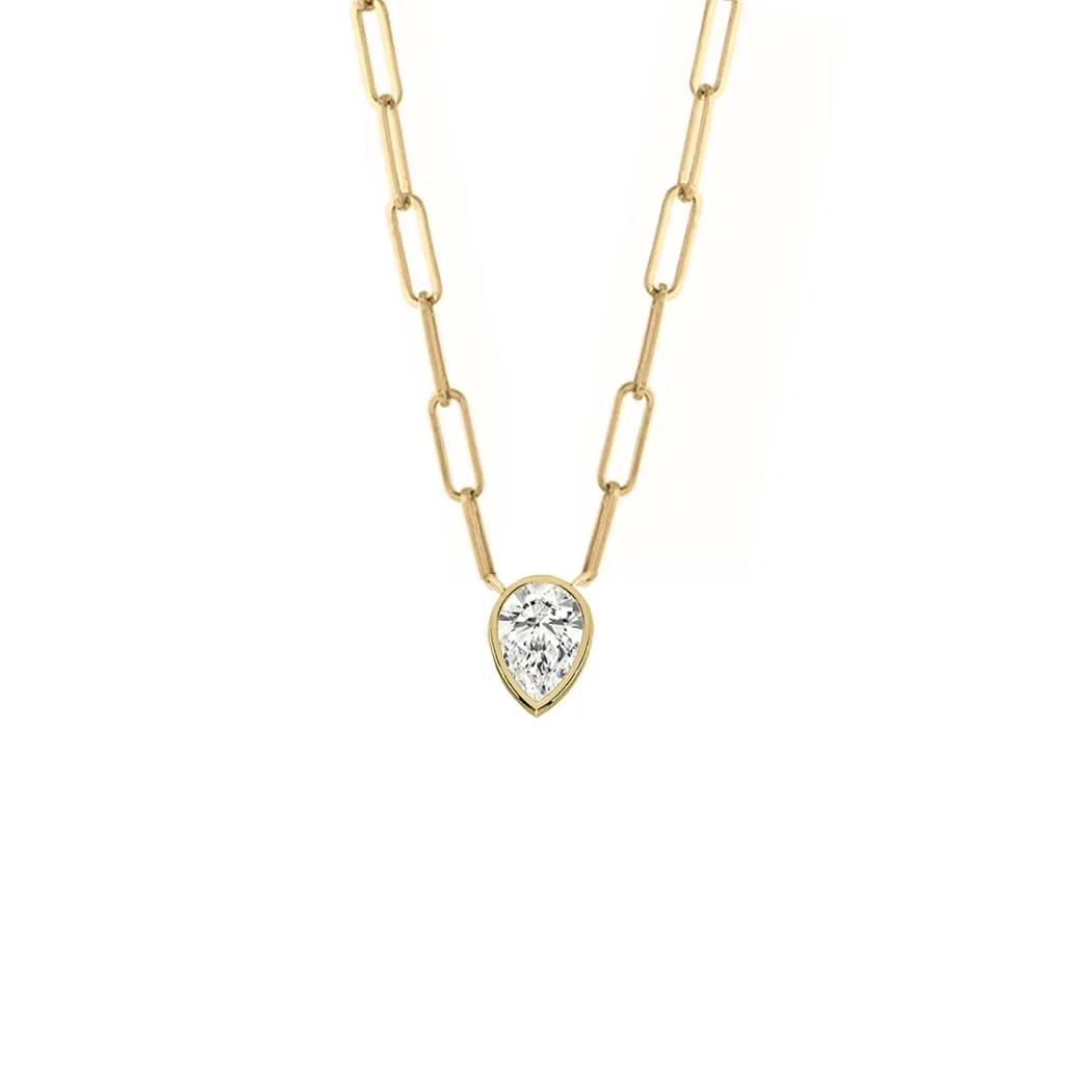 Multishape Diamond Thin Paperclip Necklace