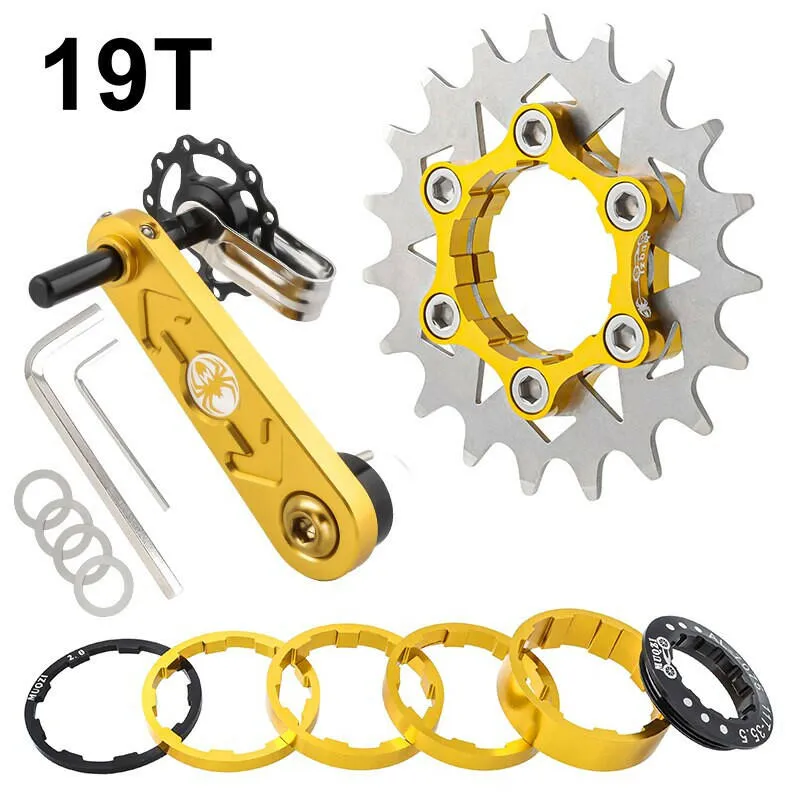 MUQZI Conversion Kit 18T 19T 20T 21T 22T Single Speed Cassette Cog And Chain Tensioner For Road And MTB Bike