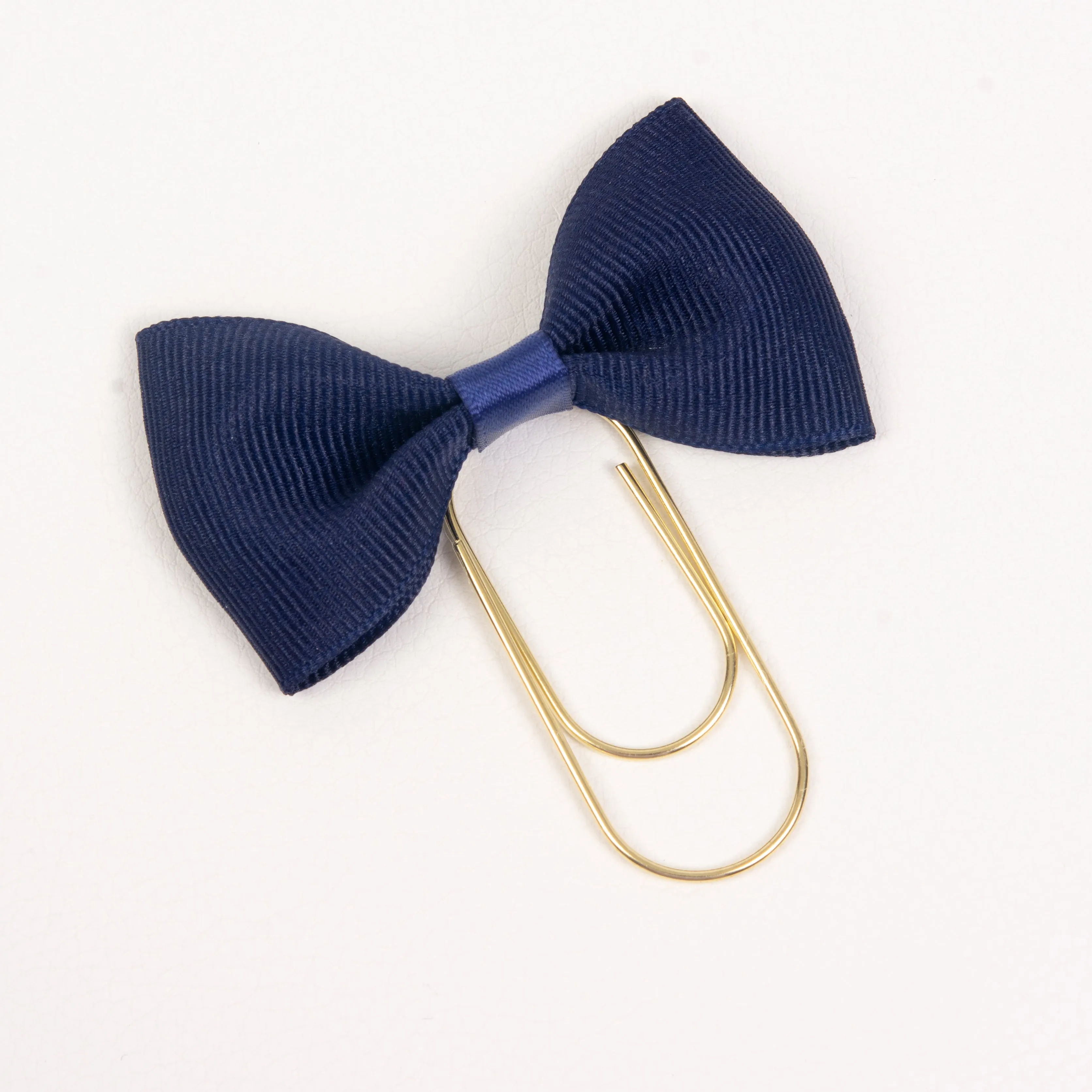 Navy Blue Bow Wide Planner Clip - Bookmark in Silver, Gold or Rose Gold