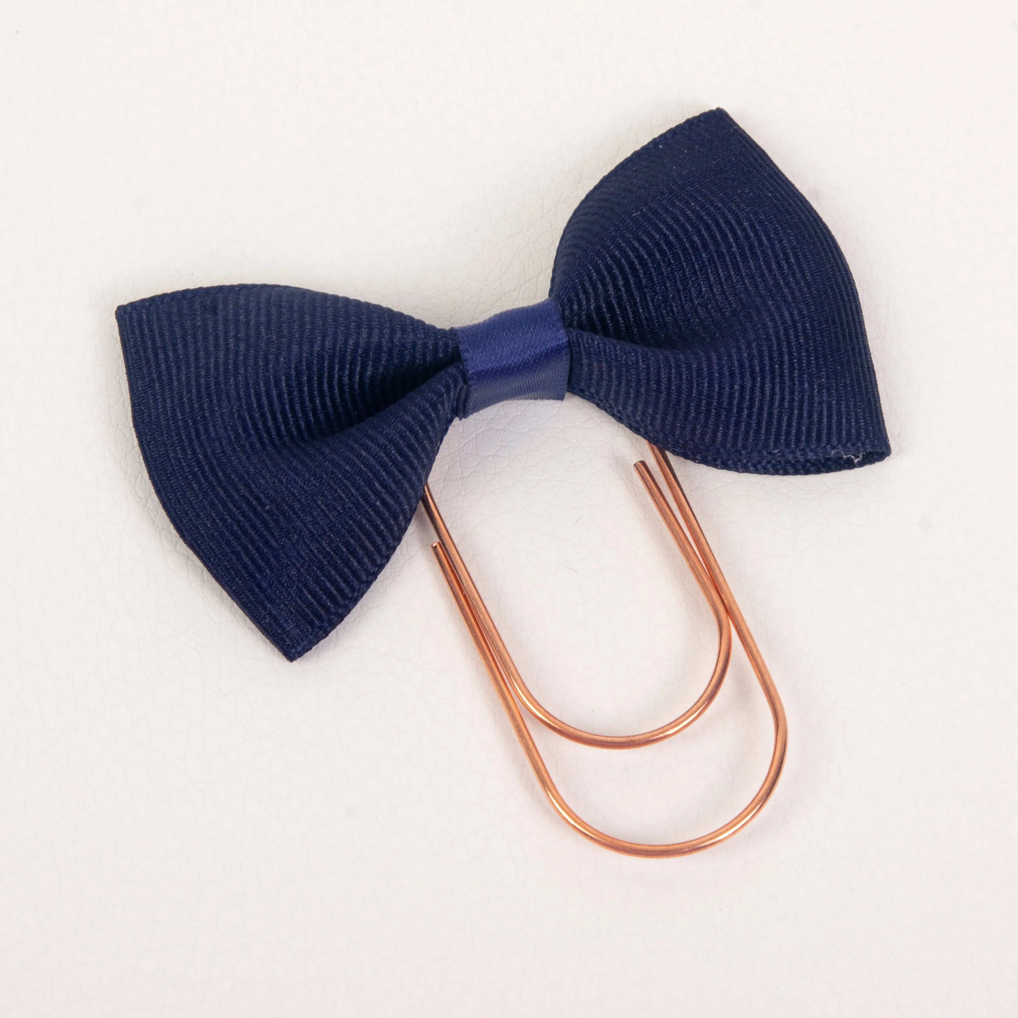 Navy Blue Bow Wide Planner Clip - Bookmark in Silver, Gold or Rose Gold