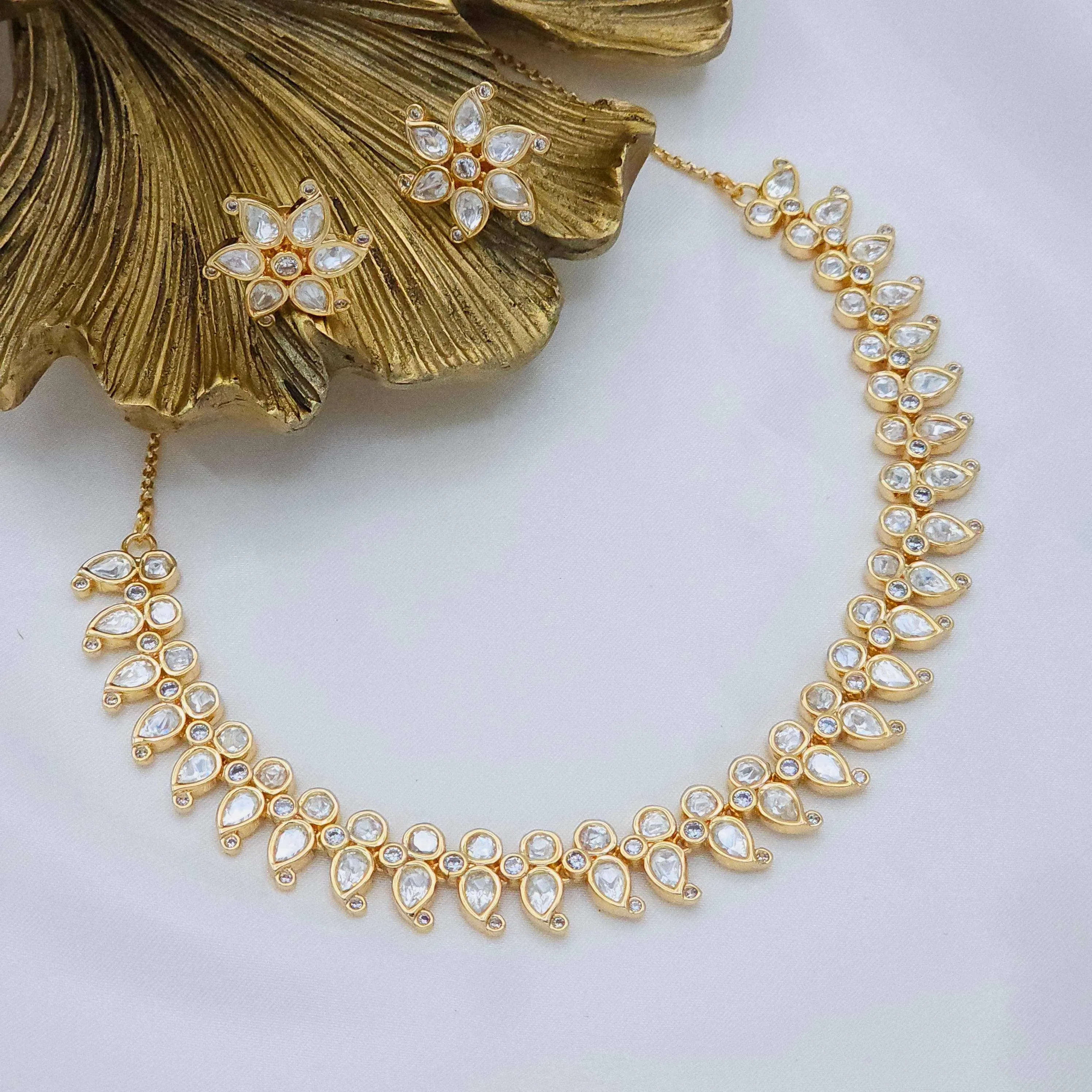 Nia Uncut Kundan Choker Necklace Set