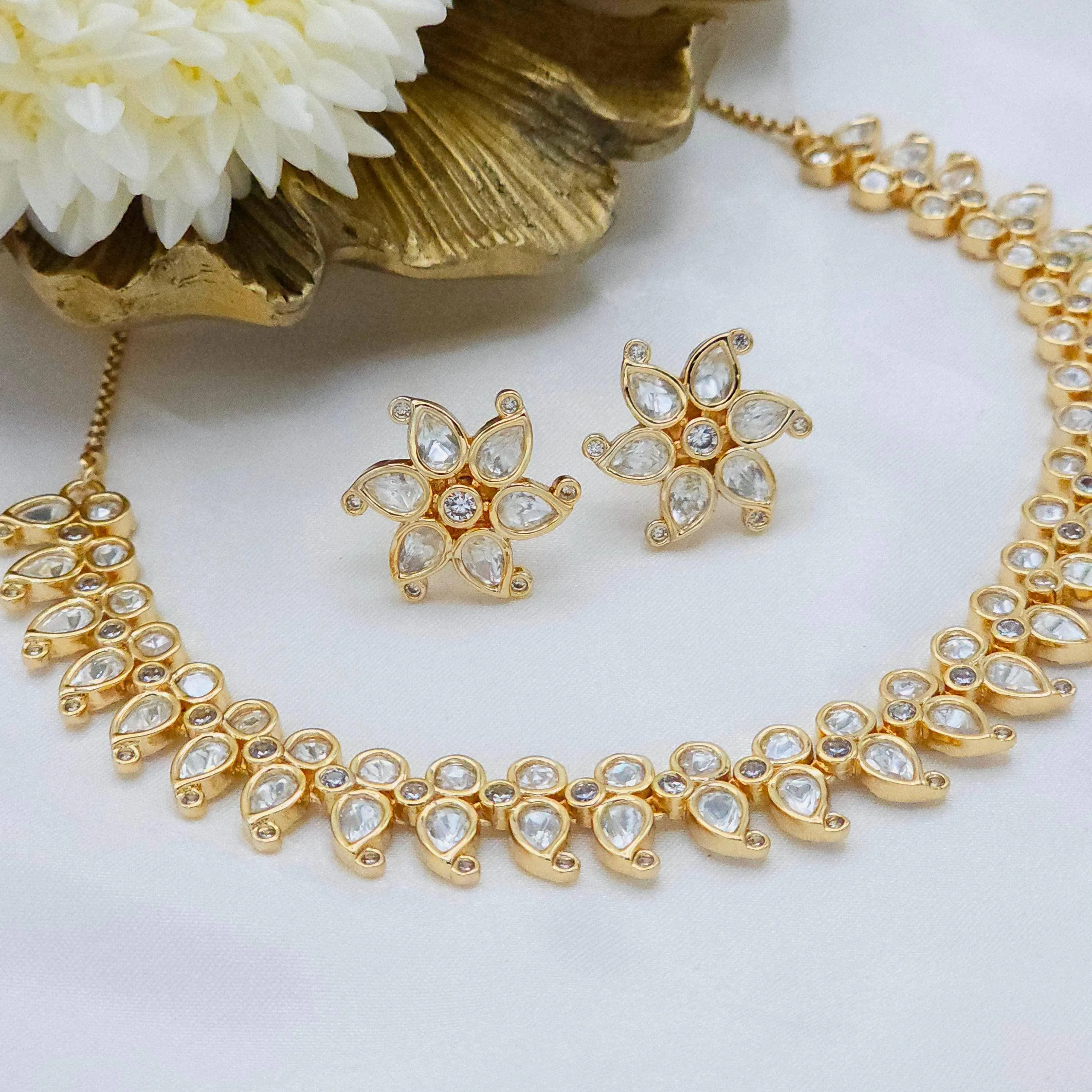 Nia Uncut Kundan Choker Necklace Set