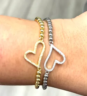 Open Heart Beaded Bracelet