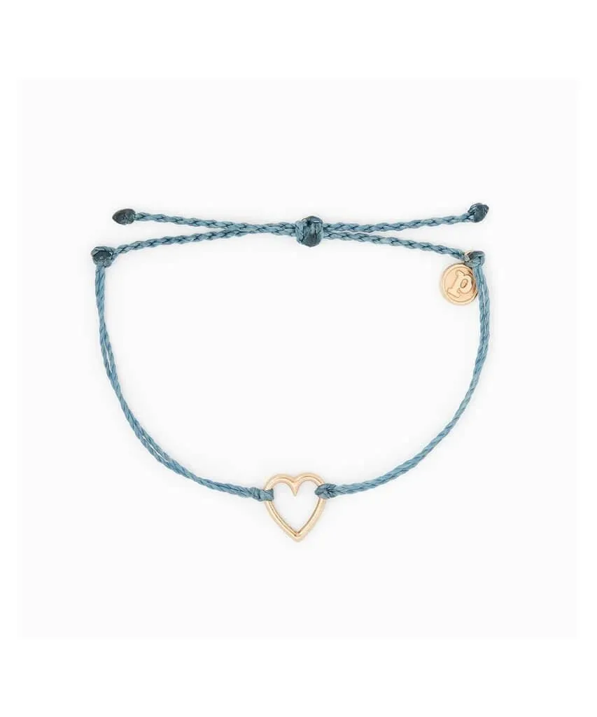 Open Heart Charm Bracelet Rose Gold