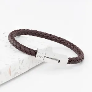 Personalised Men's Leather Infinity Bracelet With Tube Clasp