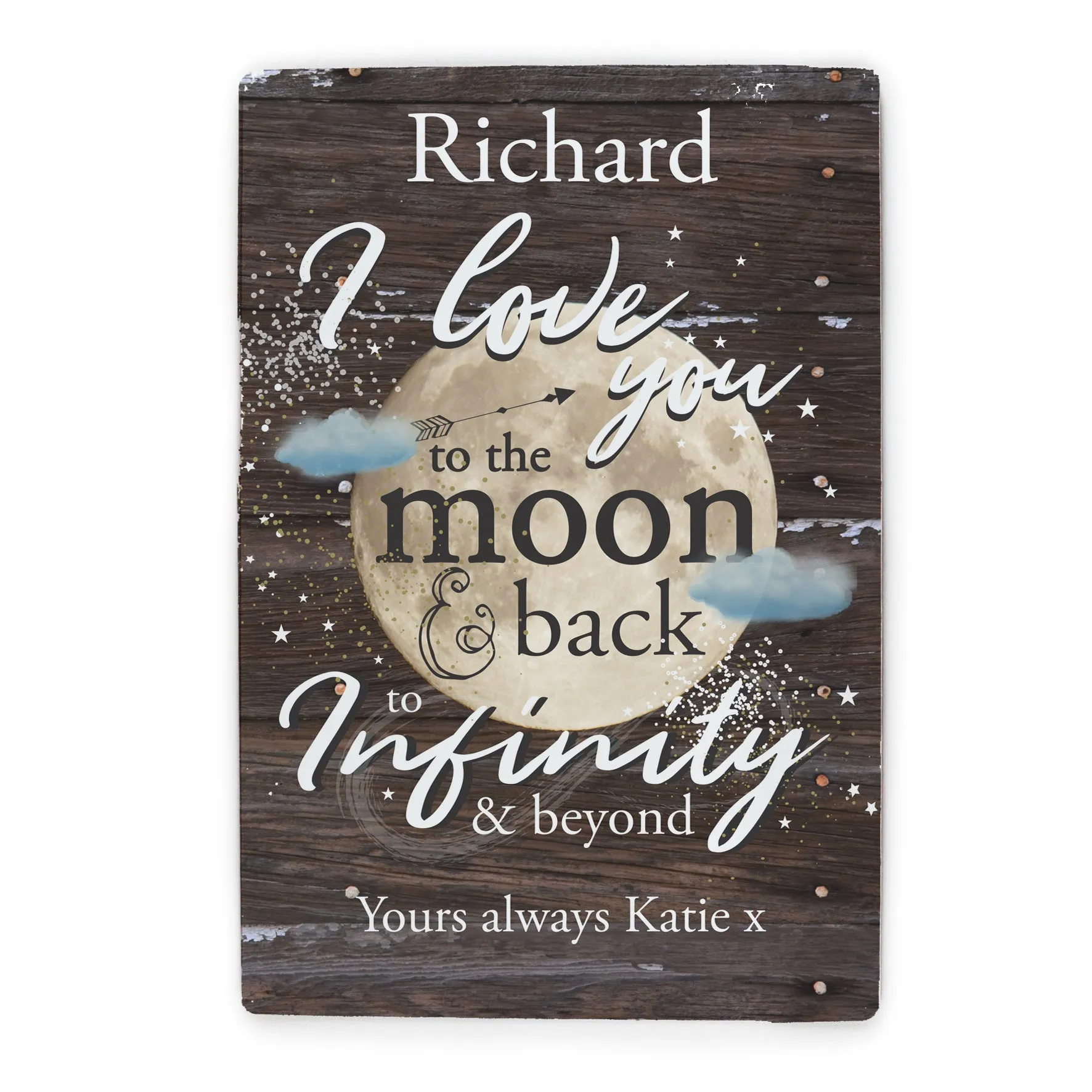 Personalised To The Moon & Infinity... Sign