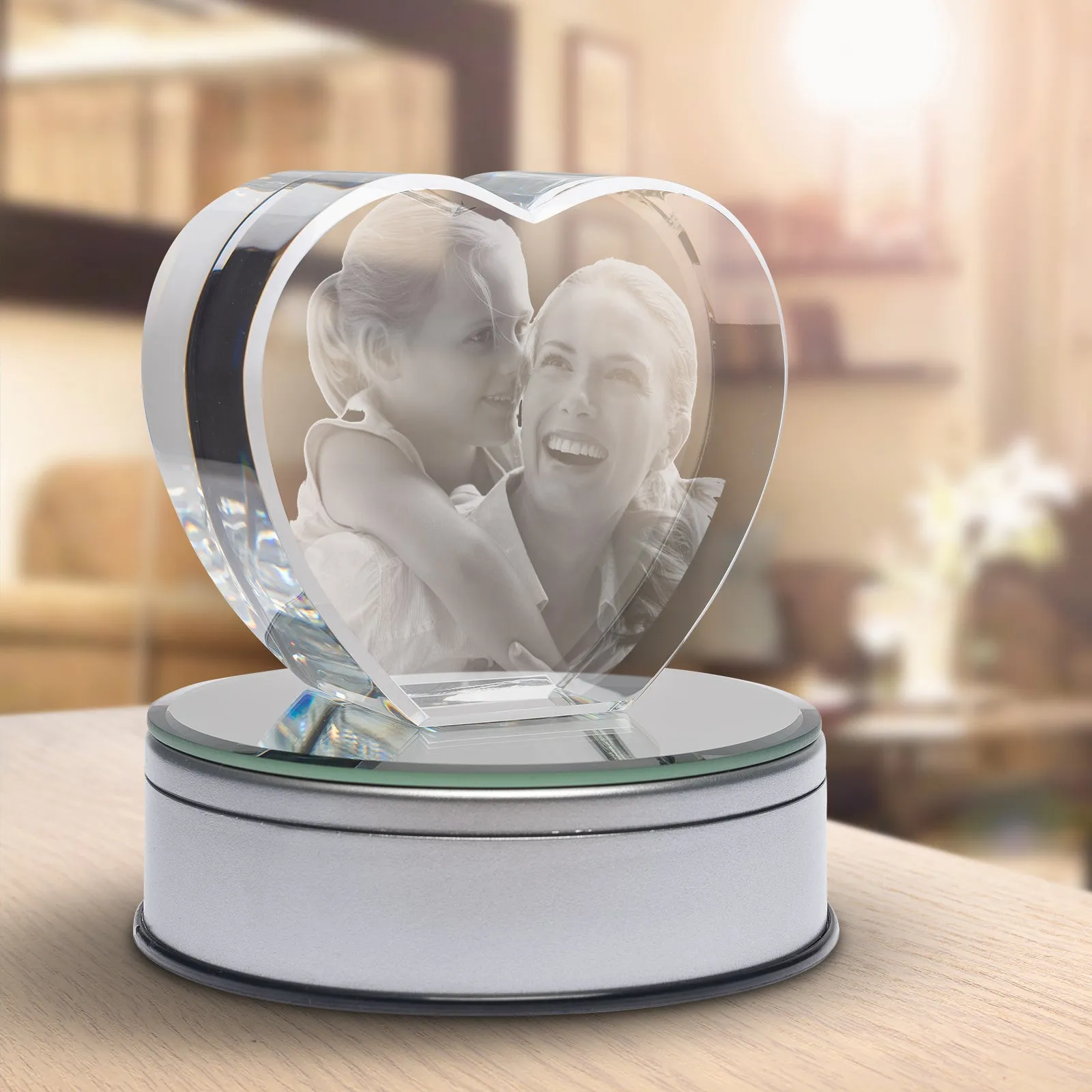 Personalized 3D Crystal Heart ❤️