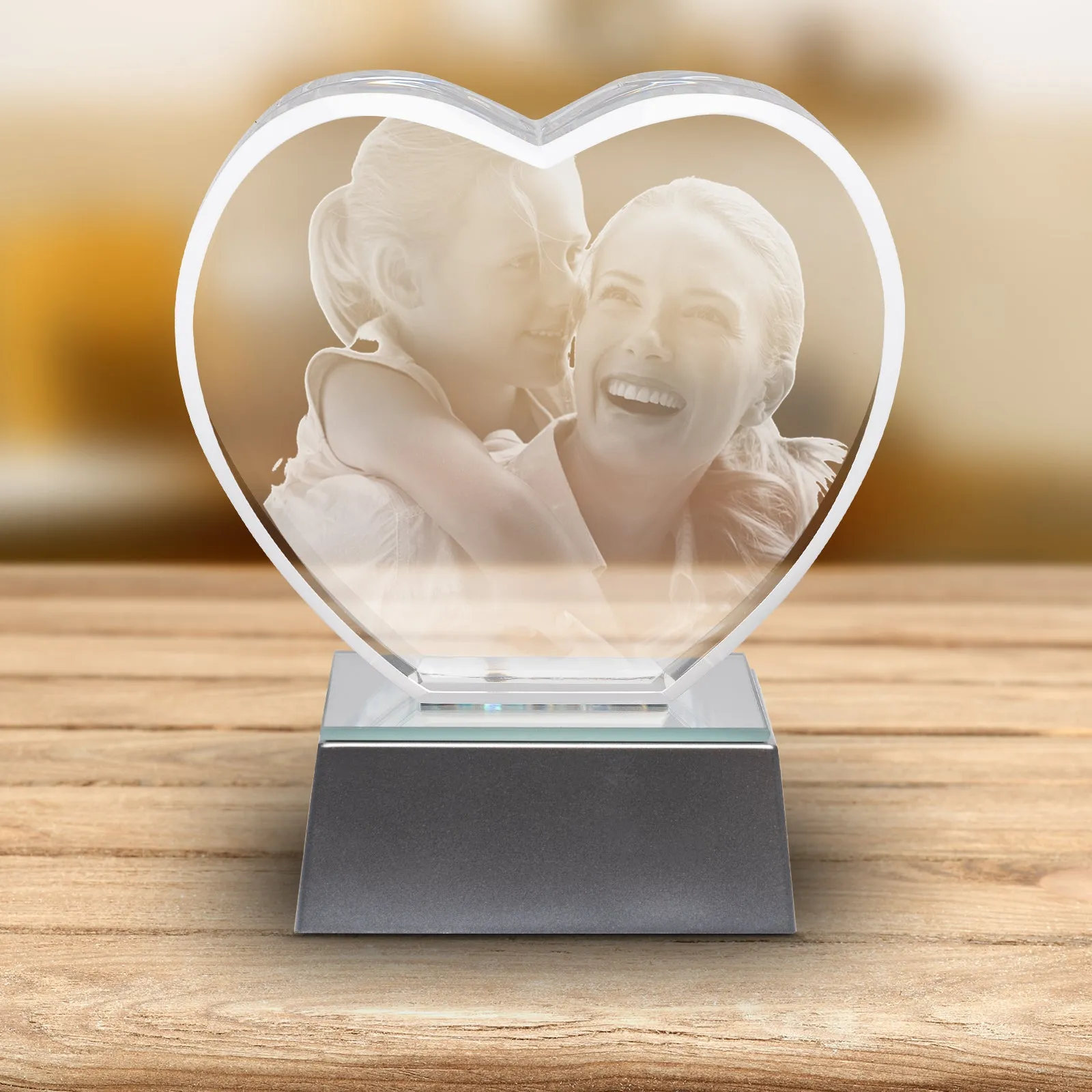 Personalized 3D Crystal Heart ❤️