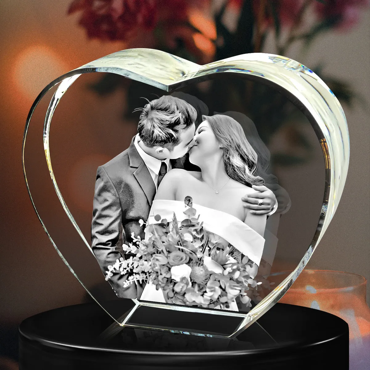 Personalized 3D Crystal Heart ❤️