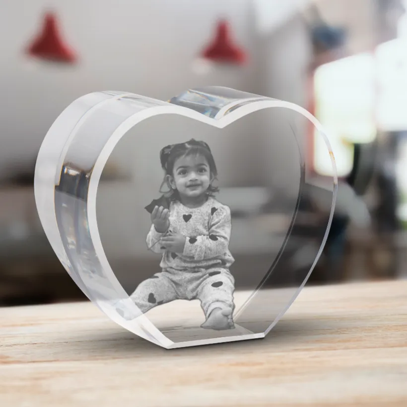 Personalized 3D Crystal Heart ❤️