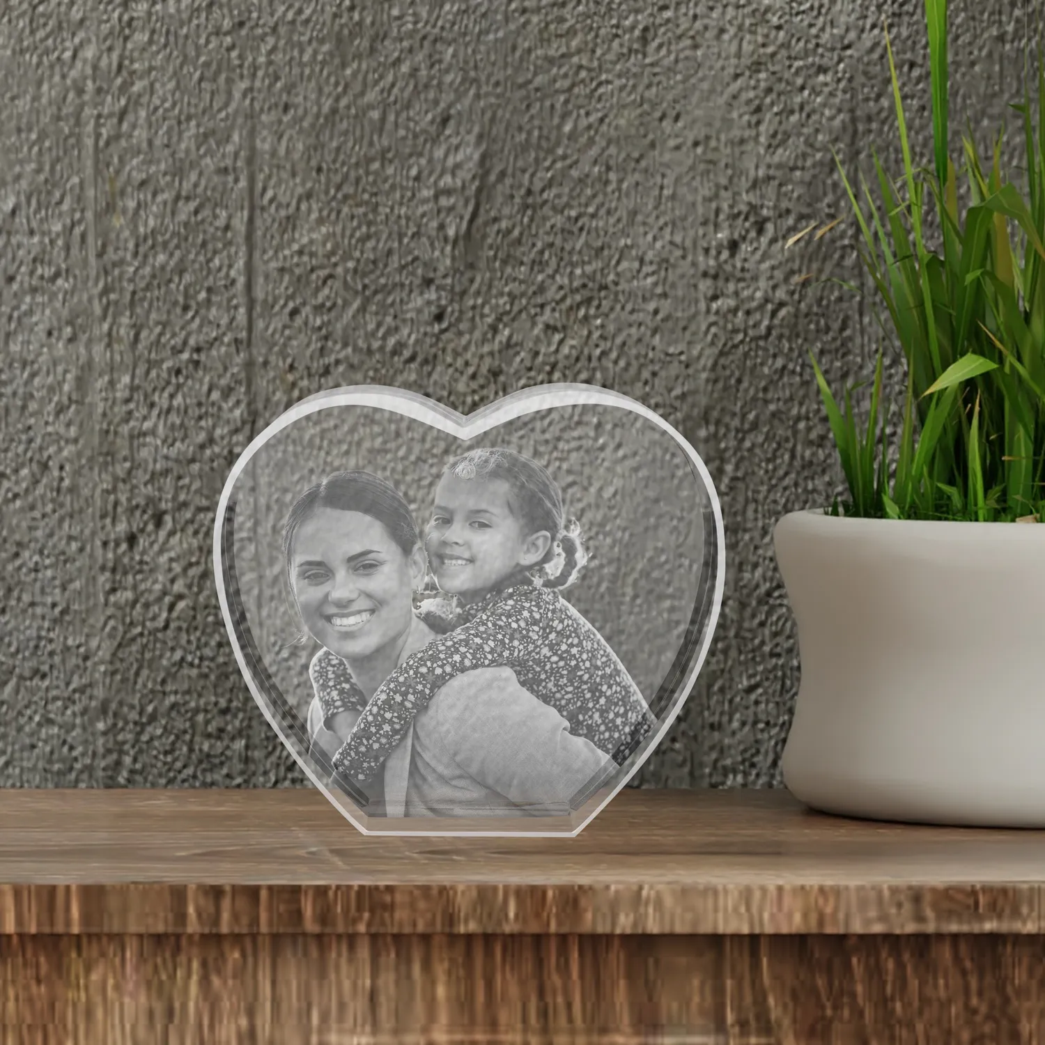 Personalized 3D Crystal Heart ❤️