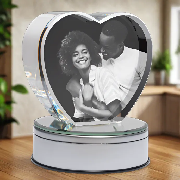 Personalized 3D Crystal Heart ❤️