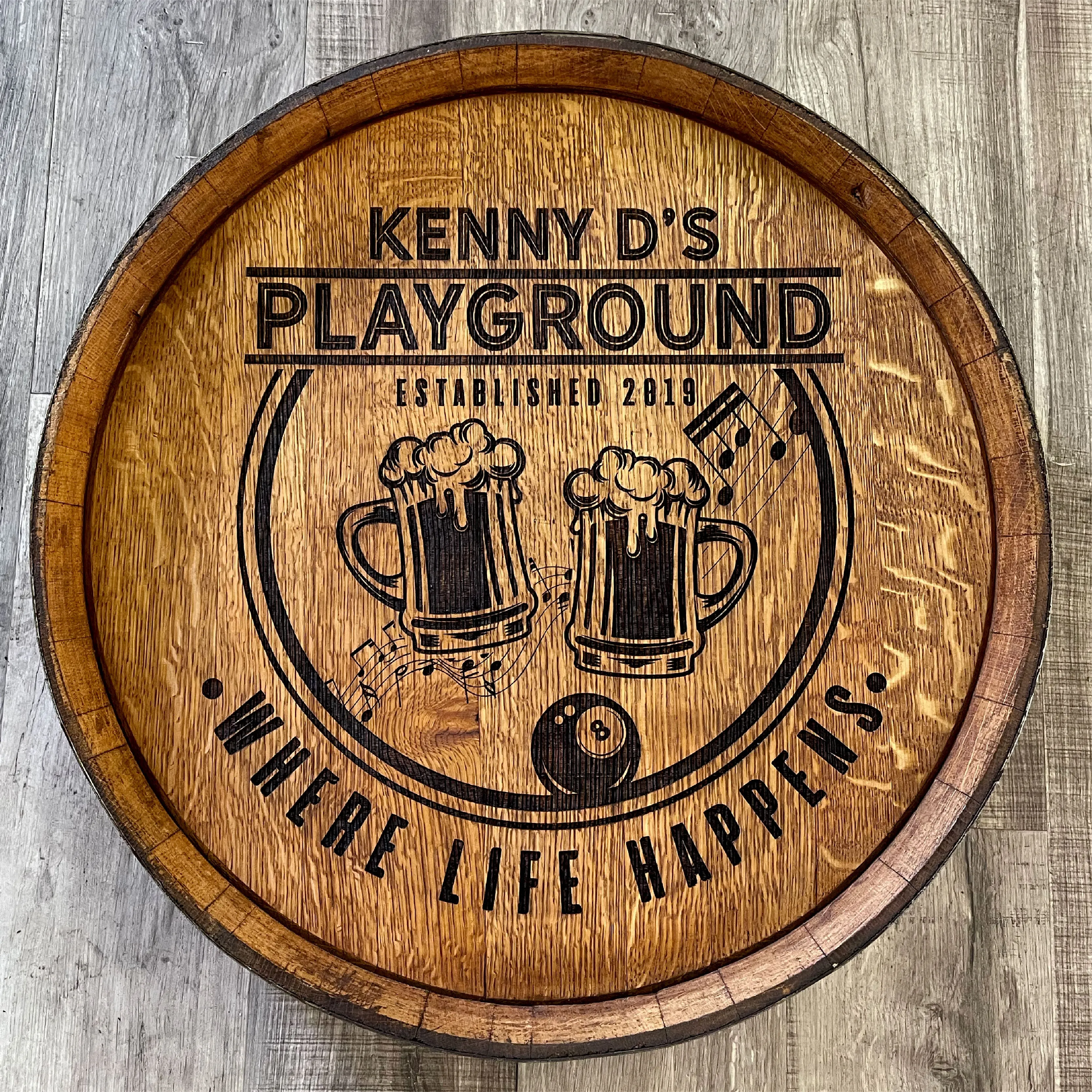 PERSONALIZED BARREL HEAD - CUSTOM DESIGN BY MWBC