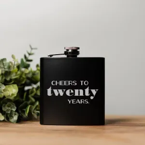 Personalized Cheers Birthday Matte Black Flask