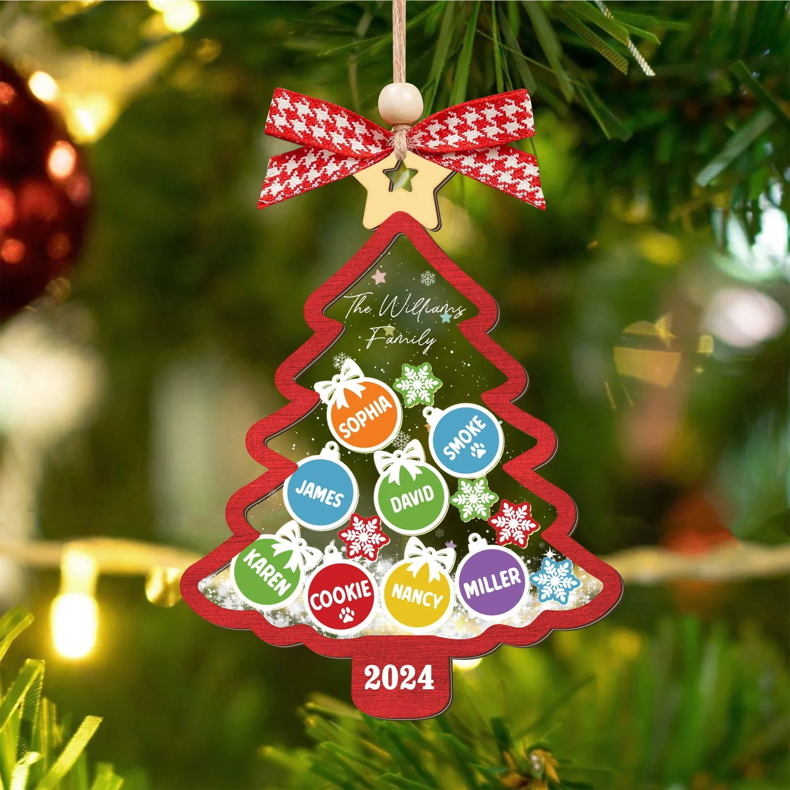 Personalized Family Shaker Ornament, Custom Family Christmas Tree Ornament CF648