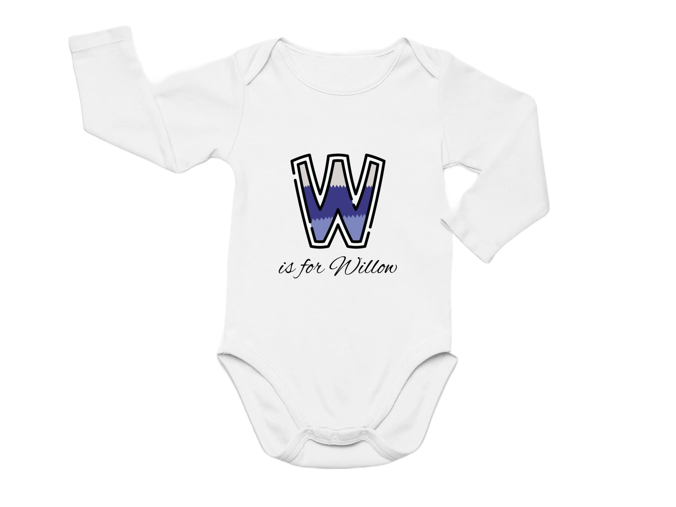 Personalized Kids Tshirt Gift For Toddler Girls with Initials W
