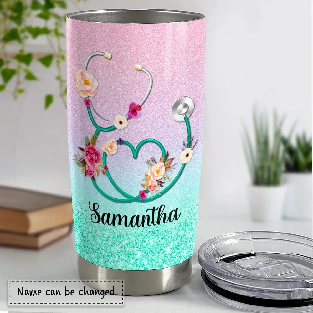 Personalized Nurse Tumbler Coffee Scrubs Rubber Gloves For Nurshes
