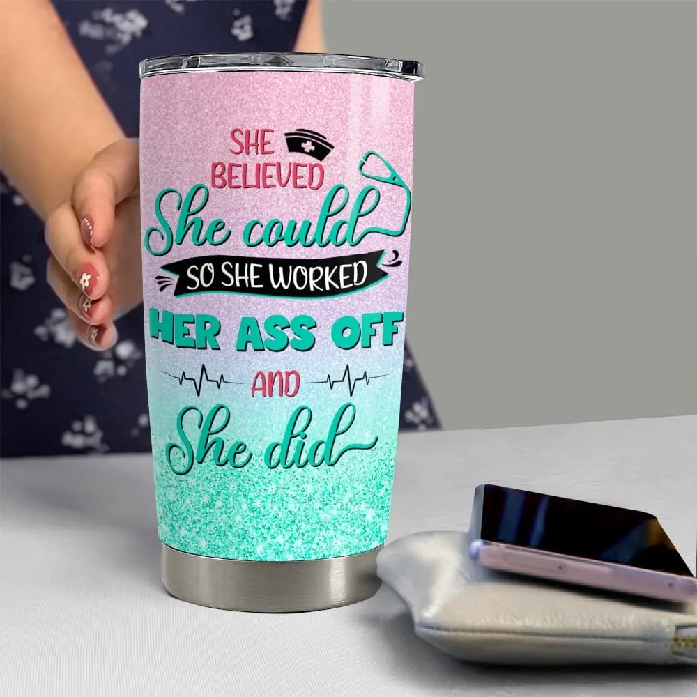 Personalized Nurse Tumbler Coffee Scrubs Rubber Gloves For Nurshes