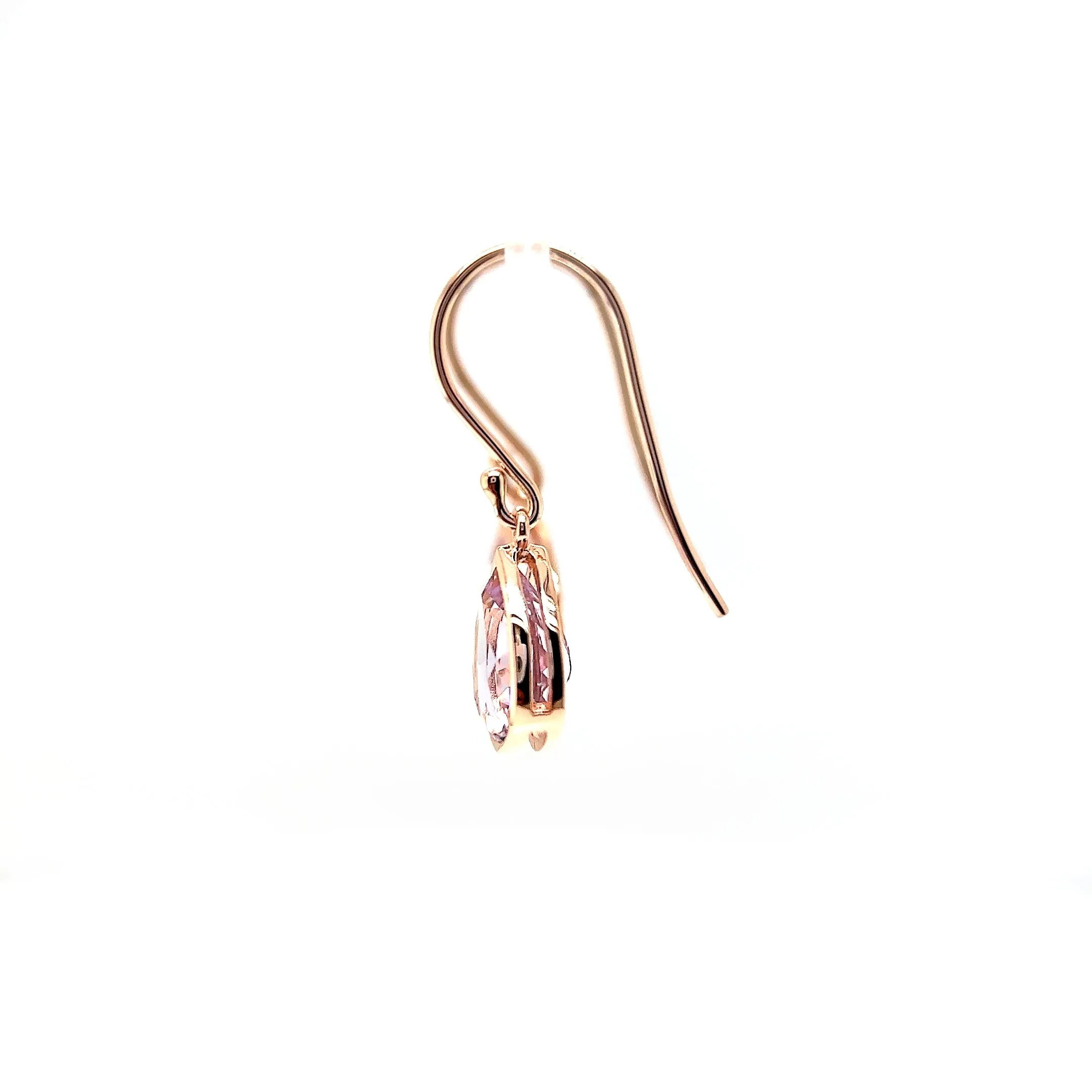 Pink Amethyst Pear Shape Drop Earrings