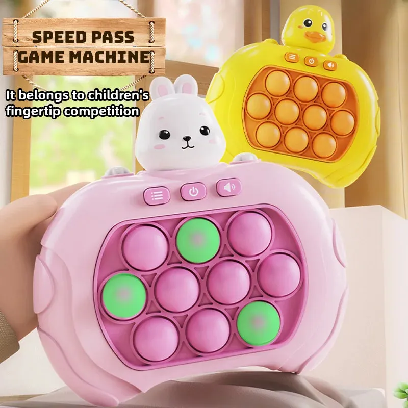 Pop Light Fidget Game Quick Push Bubble Game Handle Toys Boys & Girls Anti-Stress Toys with LED Game Machine Relieve Stress Toys
