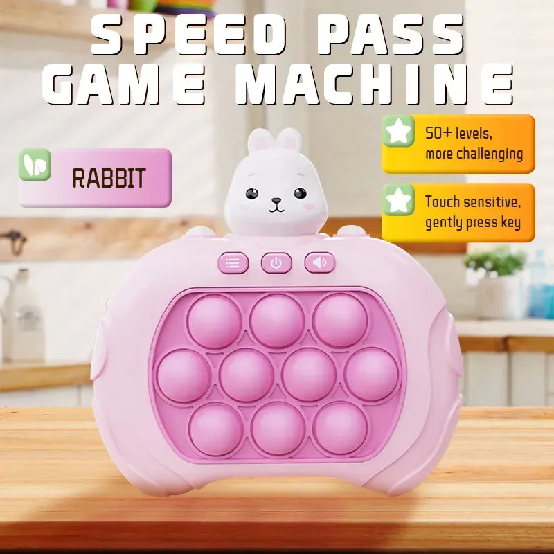 Pop Light Fidget Game Quick Push Bubble Game Handle Toys Boys & Girls Anti-Stress Toys with LED Game Machine Relieve Stress Toys