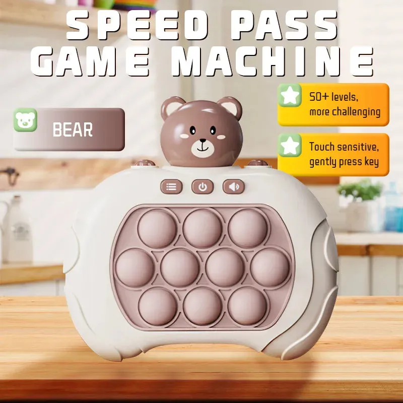 Pop Light Fidget Game Quick Push Bubble Game Handle Toys Boys & Girls Anti-Stress Toys with LED Game Machine Relieve Stress Toys