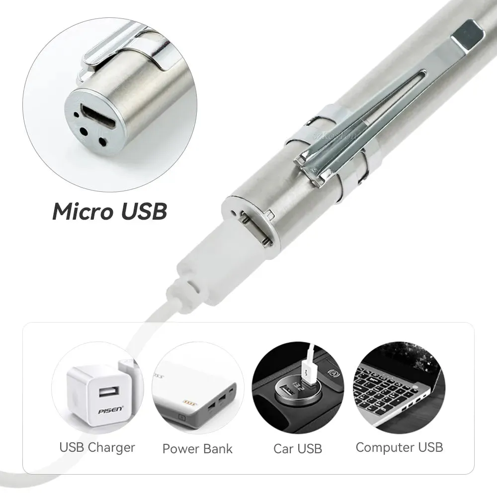 Portable Professional Medical LED Flashlight USB Rechargeable Energy-saving Mini Flashlight Pen Light for Dentist Camping Hiking