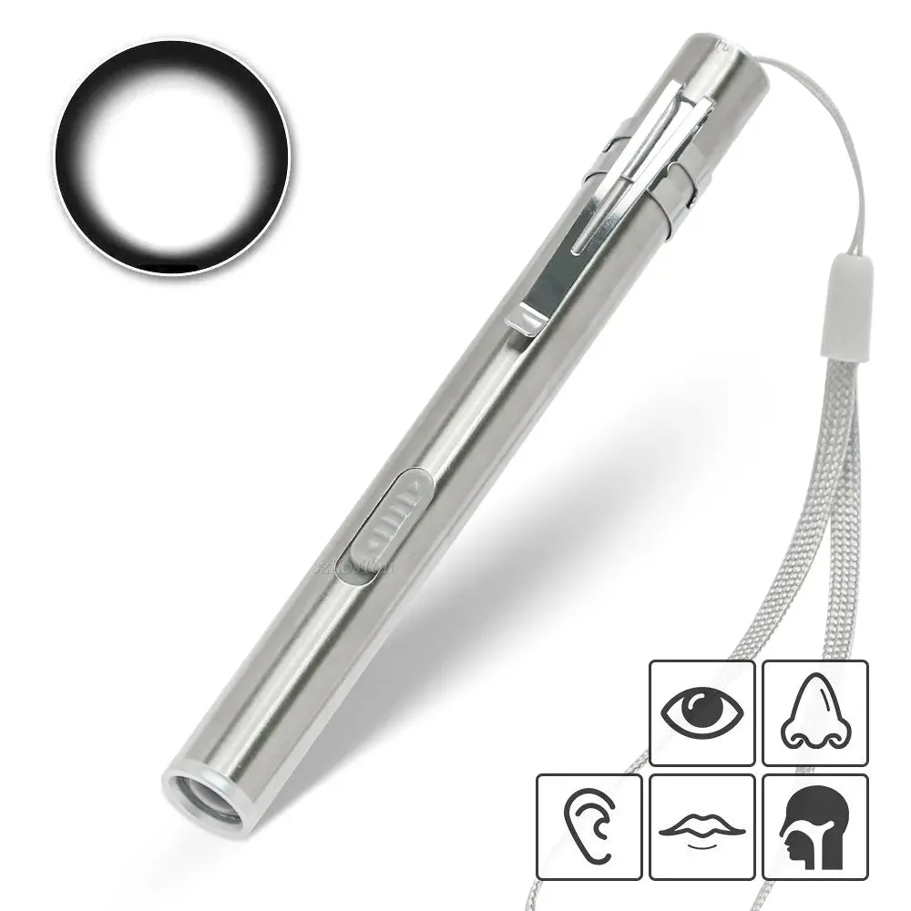 Portable Professional Medical LED Flashlight USB Rechargeable Energy-saving Mini Flashlight Pen Light for Dentist Camping Hiking