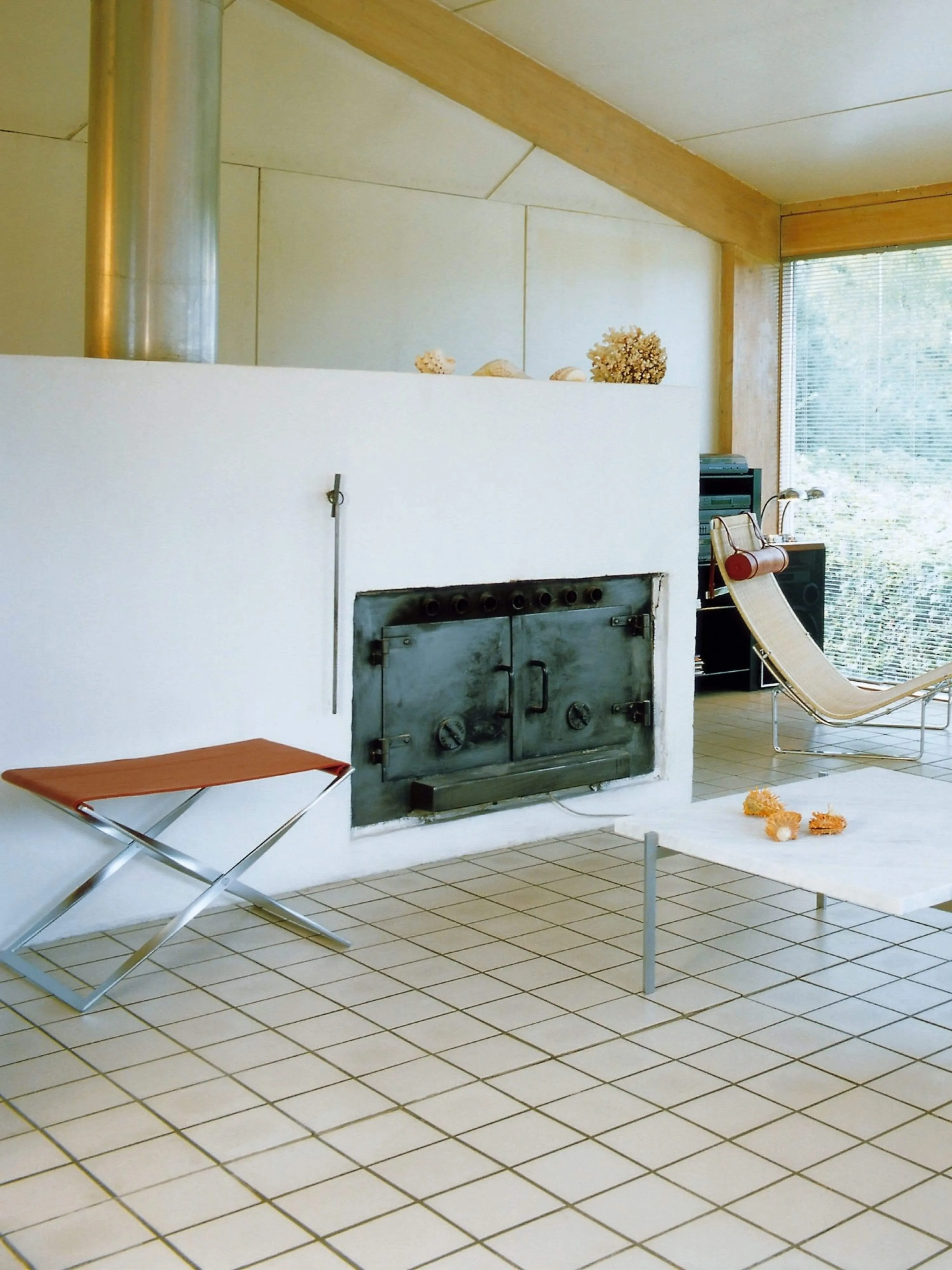 Poul Kjaerholm PK91 Folding Stool in Rustic Leather by Fritz Hansen