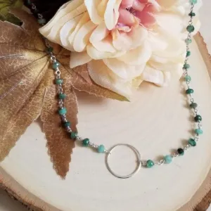 Raw Emerald Eternity Necklace