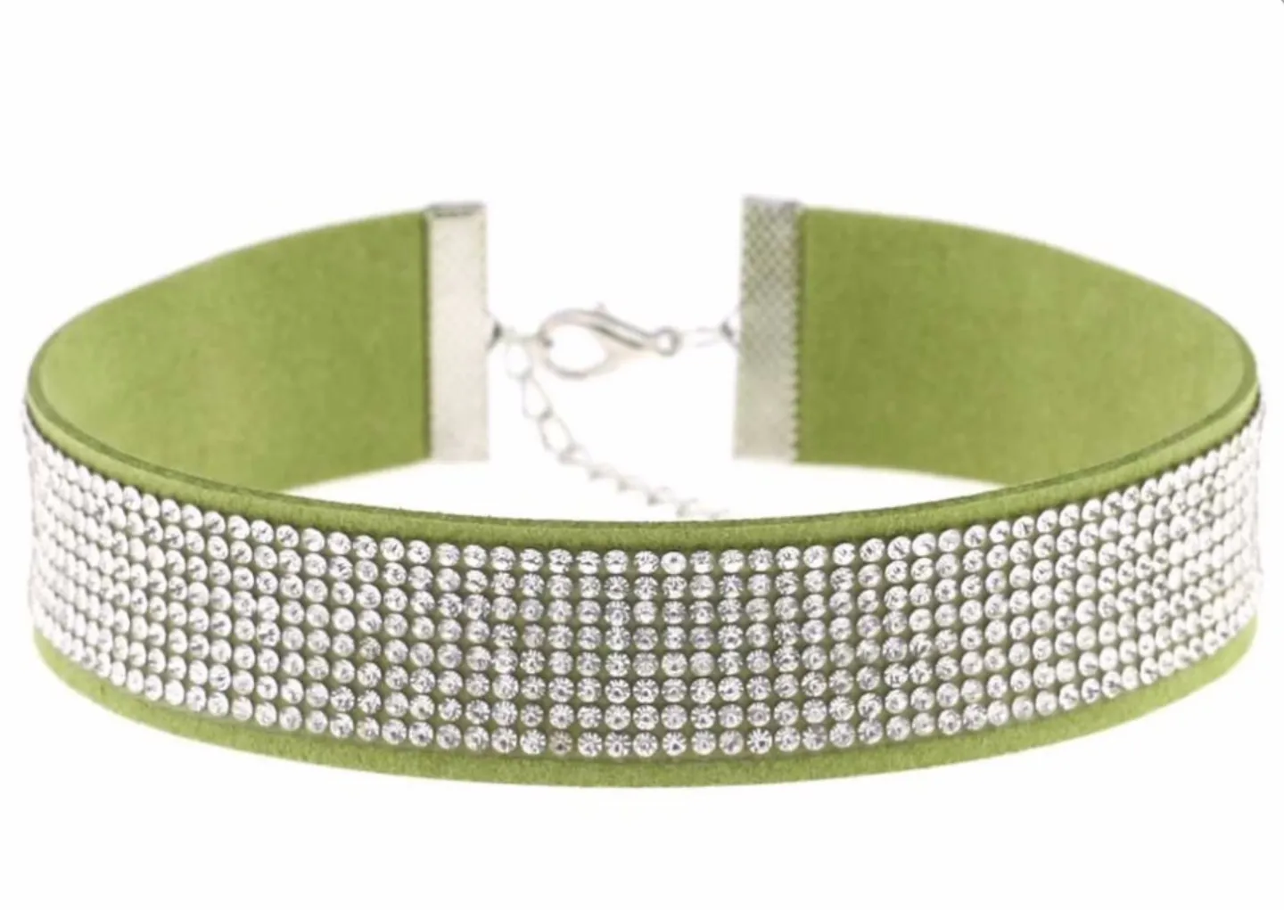 Rhineston Leather Choker