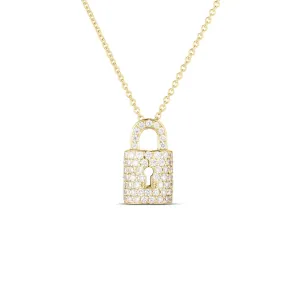 Roberto Coin 18K Yellow D.30 Lock Charm Necklace