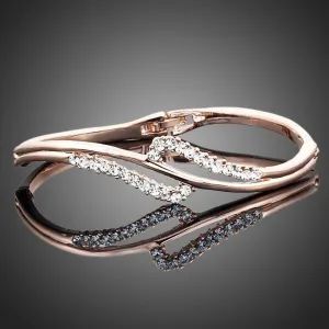 Rose Gold Austrian Crystal Bangle -KBQ0005