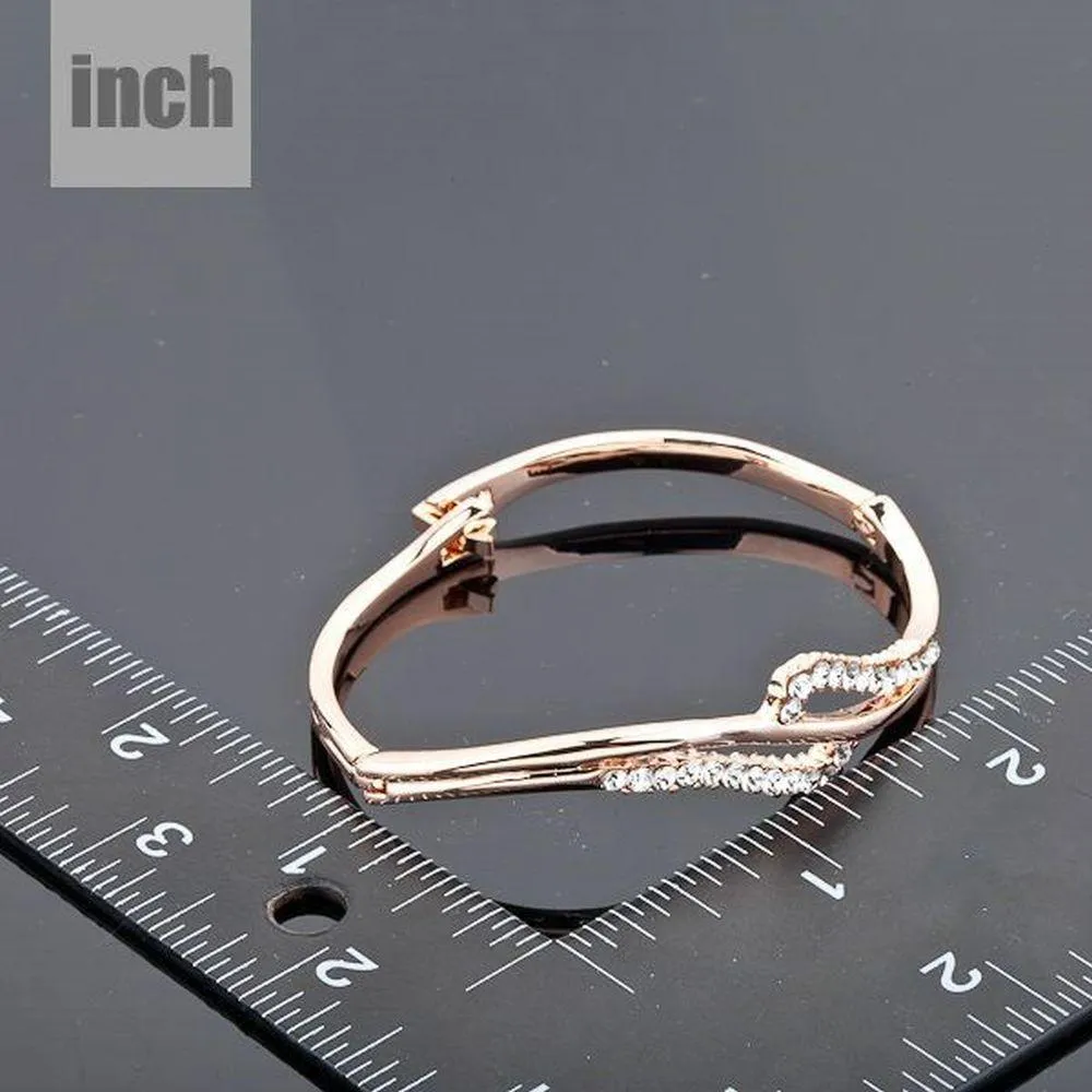 Rose Gold Austrian Crystal Bangle -KBQ0005